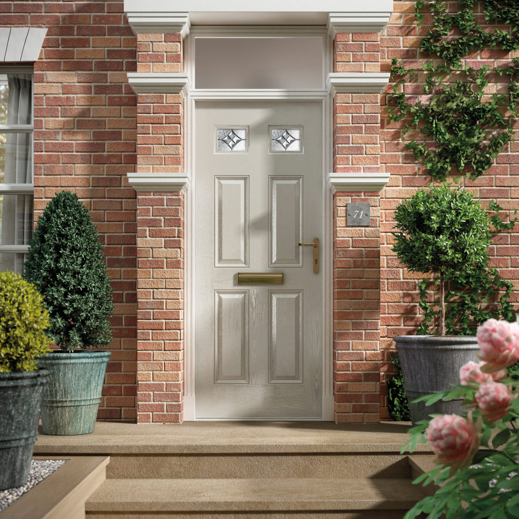 beige front door