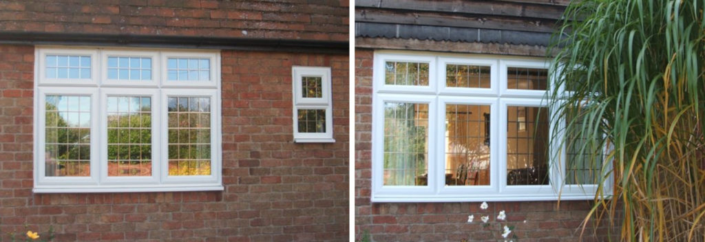 two images of new georgian windows