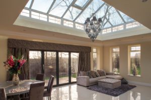 Lantern in modern conservatory