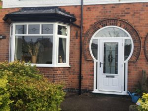 composite front door in white