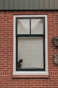 Brick house with black framed window