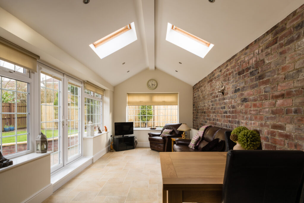 conservatory with cream tiles