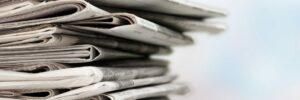 A stack of newspapers