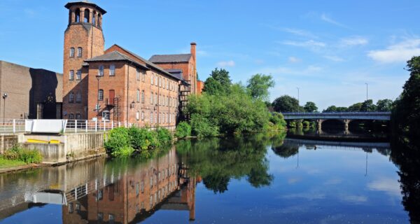 A view of the Old Silk Mill and River Derwent in Derby City Centre.