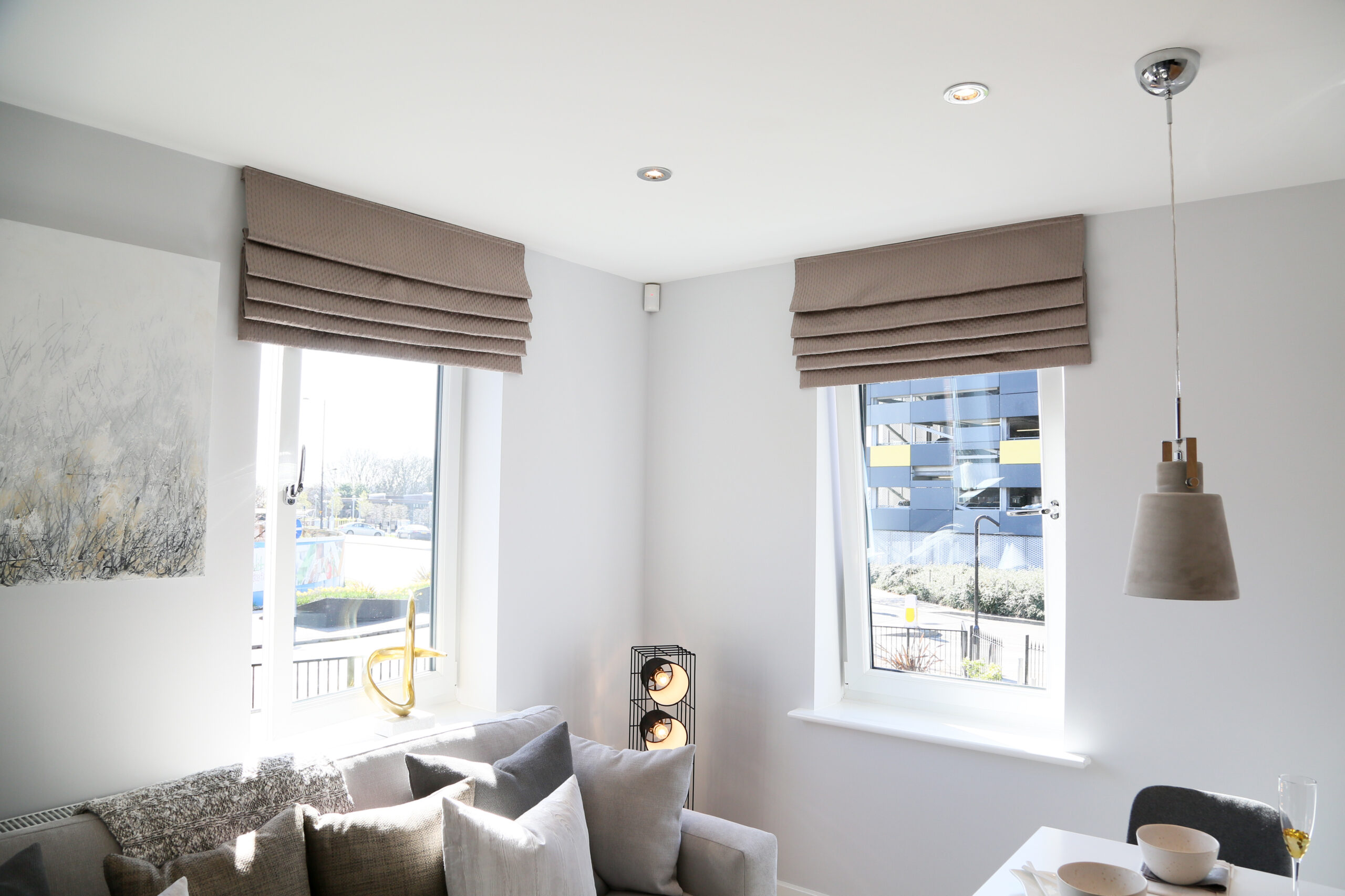 White tilt and turn windows seen from the interior