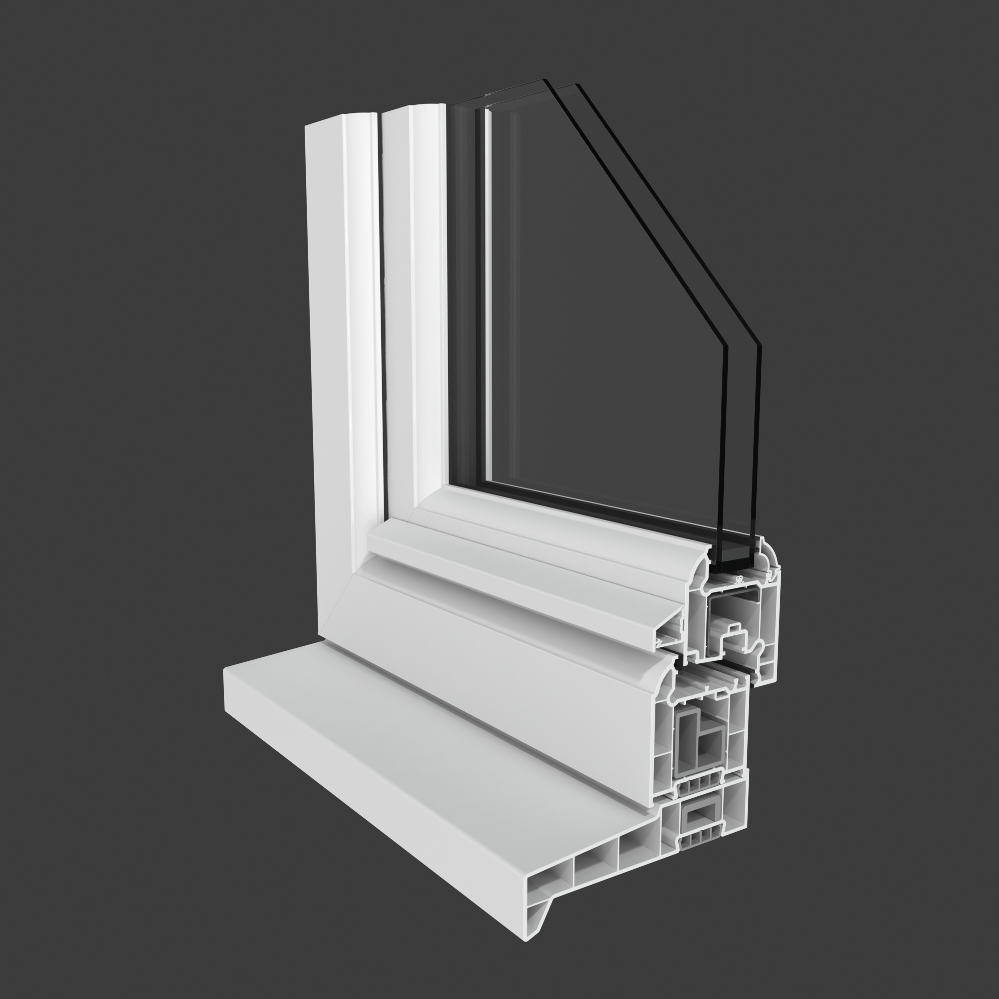 Graphic showing the construction of a tilt and turn window