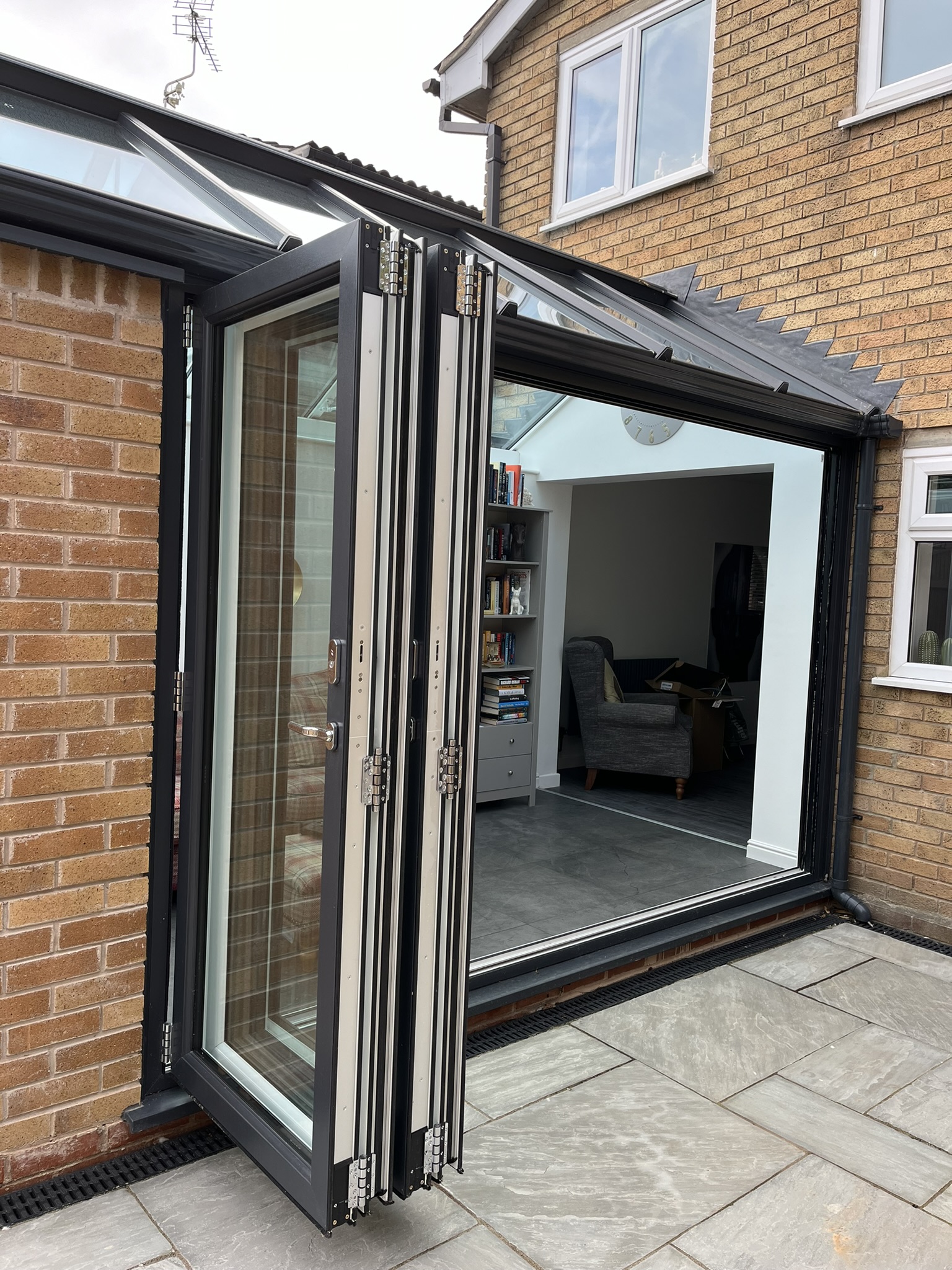 Black uPVC bifold doors