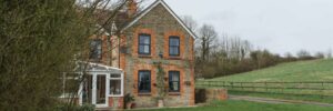 A countryside home in the UK with an added conservatory