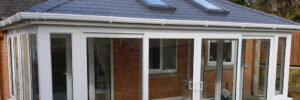Sliding patio doors on a large conservatory